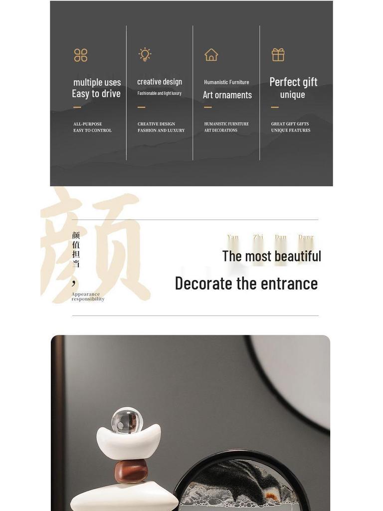 Quicksand Painting Ornaments for Living Room, Wine Cabinet, TV Stand, and Office Decor - Enhancing Prosperity and Luck