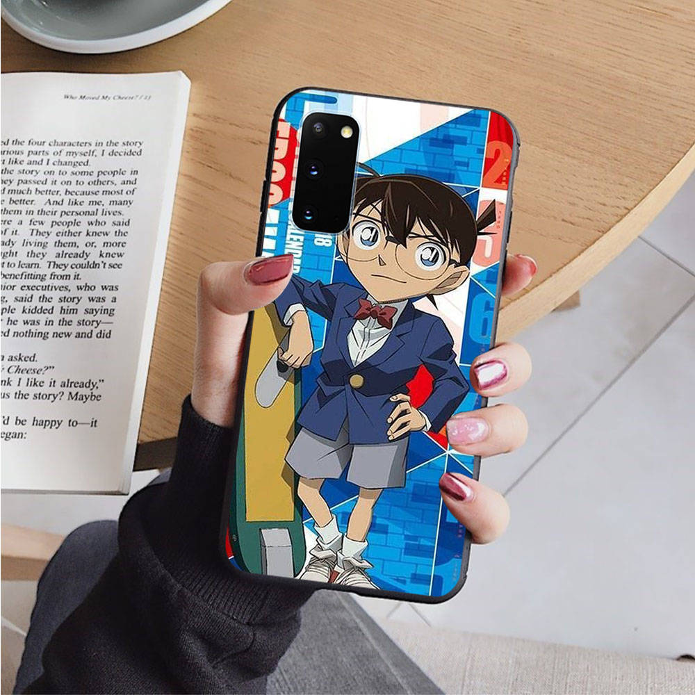 AD54 Detective Conan Black Case for iPhone 16 15 Plus 14 13 12 11 Pro 8 7 6S SE 5S X XR XS Max Realme C30 C33 C31 9I Huawei Y8P Y9 Sofe Cover
