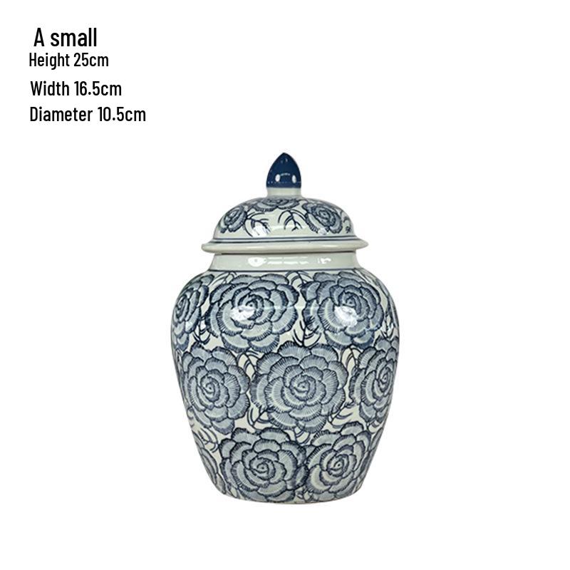 Elegant Blue & White Porcelain Ceramic Vase for Home Living Room Décor