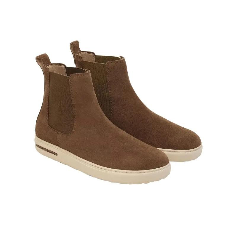 Birkenstock Bend Chelsea Unisex Suede Versatile Pull-on Short Shaft Chelsea Boots Dark Brown Narrow Fit 1030796 35