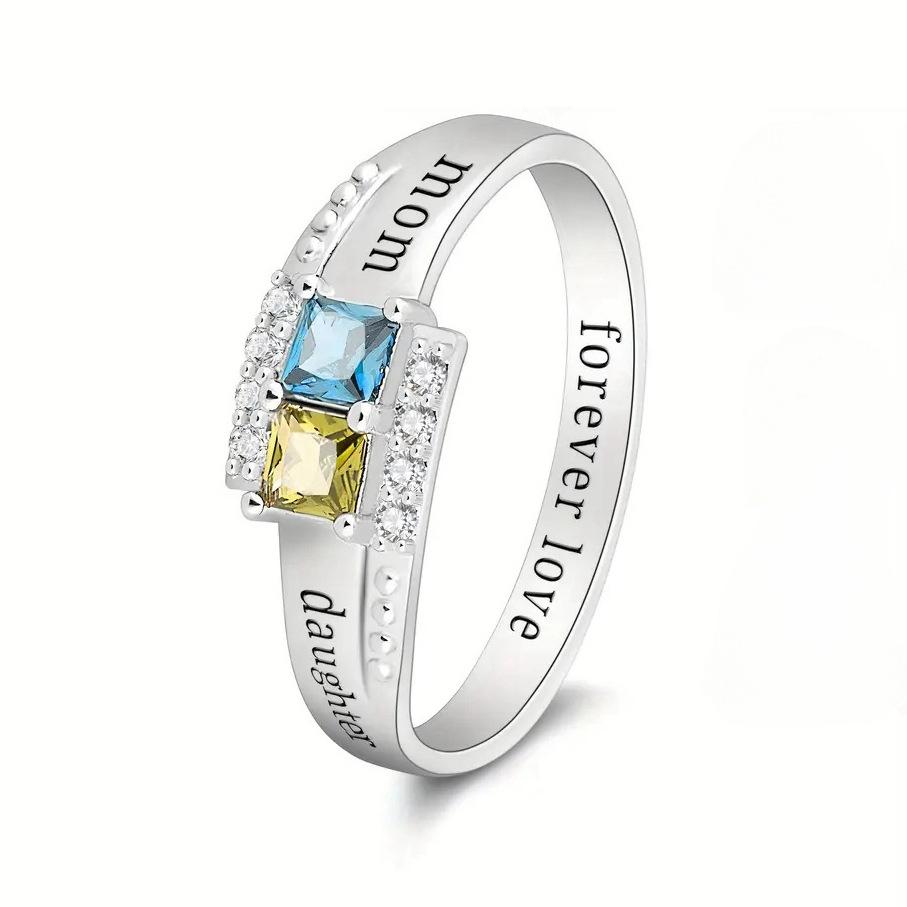 2025 Silver Color Mother-daughter Rings Women Personality Forever Love Daughter's Birthday Mother's Day Gift Jewelry