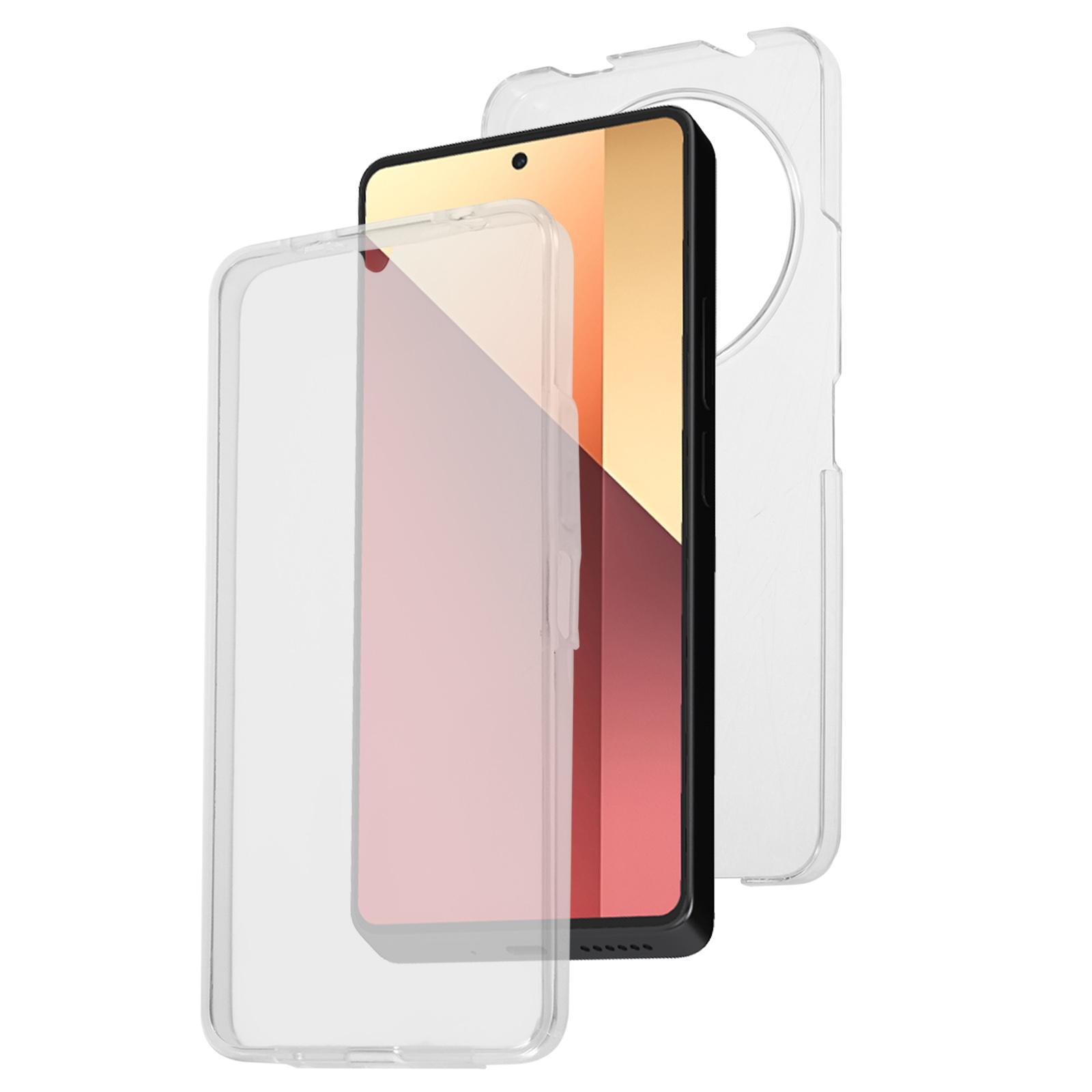 

For Xiaomi Redmi A3 4G/Poco C61 4G Clear Case Acrylic+PET 360 Degree Full Body Protective Cover A