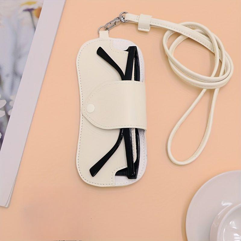 Nueva Bolsa para Gafas de Sol de Cuero PU Estuche para Gafas Contenedor Caja de Almacenamiento Bolsa Portátil para Colgar Gafas Soporte Anti-Compresión para Gafas de Sol