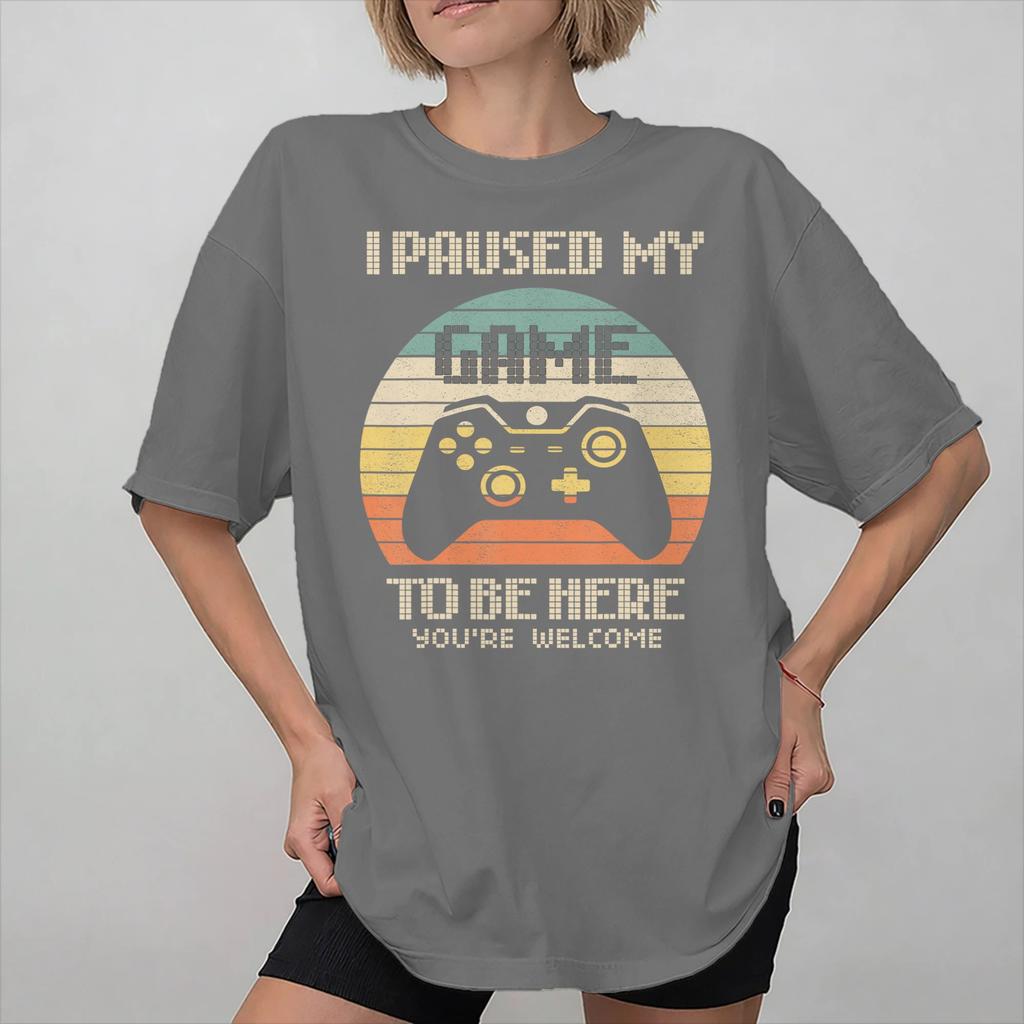 I Paused My Game To Be Here Print T Shirts For Unisex Wounisex Pure Cotton Tee Shirt Clothing