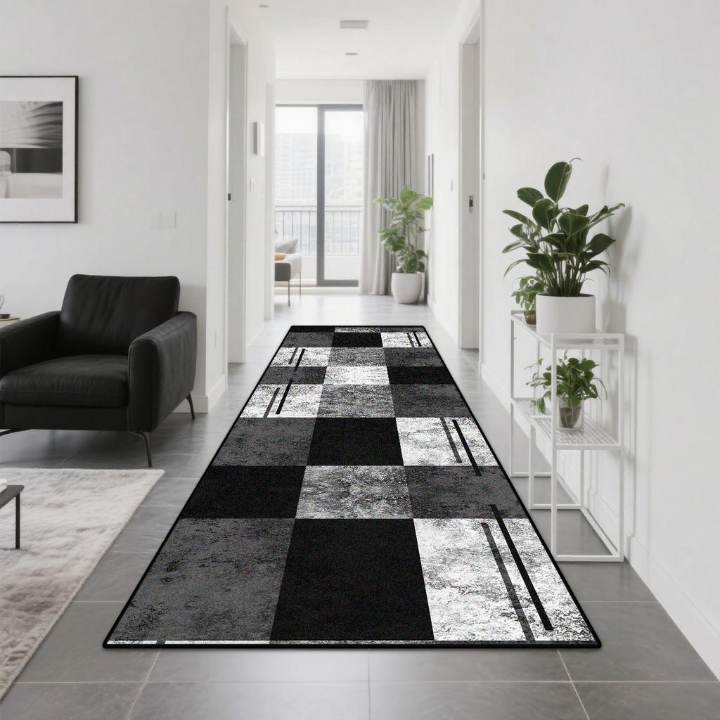 Modern Geometric Corridor Carpet Home Decoration Abstract Living Room Long Runner Rugs Bedroom Kitchen Aisle Easy Clean Foot Mat