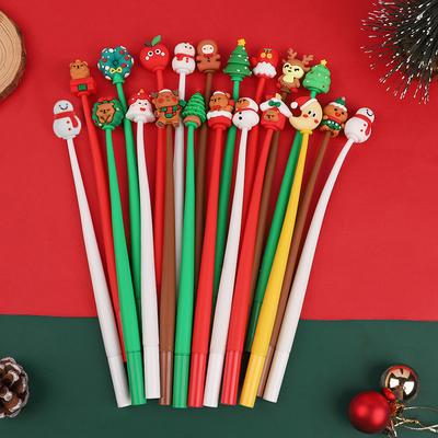 5-30Pcs Mixed Christmas Pens Cartoon Black Ink Writing Pen Kids New Year Gift Stationery 2025 Christmas Party Decor Supplies
