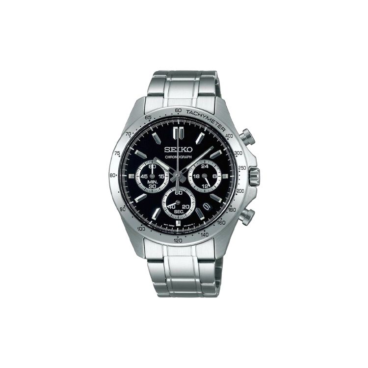 

Seiko 100M Water Resistant Date Display Chronograph Quartz Movement Stainless Steel Bracelet Watch Black Dial Men watches SBTR013 Black Dial