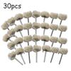 10/20/30pcs Wool Polishing Wheel 3mm Shank Artificial Wool Buffing Wheel Grinder Head Rotary Tools For Stone Metal and Nonmetal