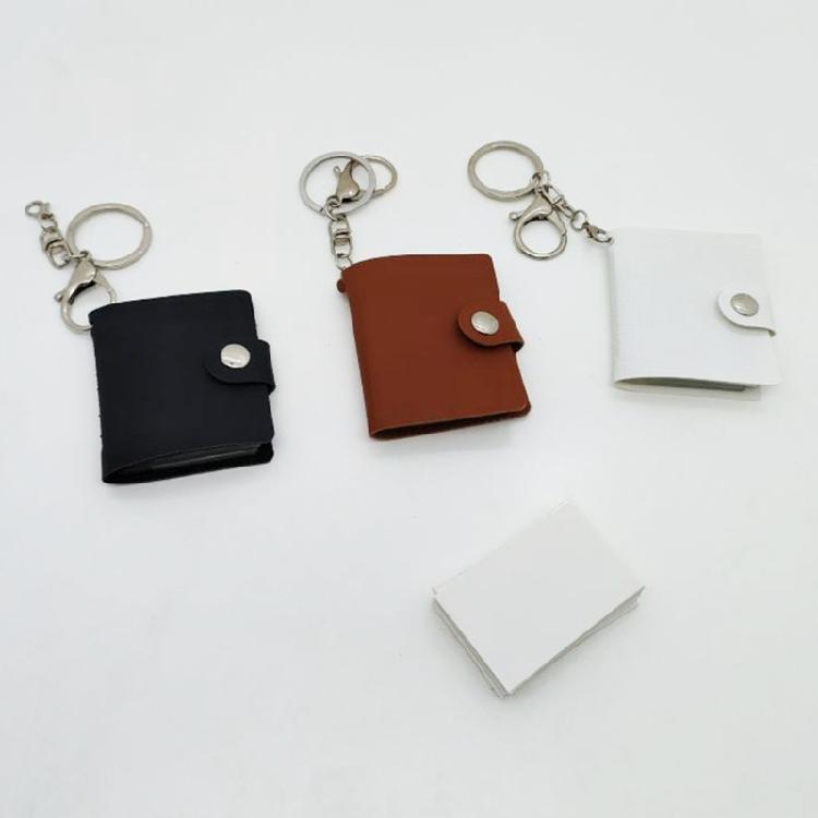 Small Sized Photo Holder Albums Keychains Sturdy PU Leather Portable Accessory for Souvenir Crafting Supplies Daily Use