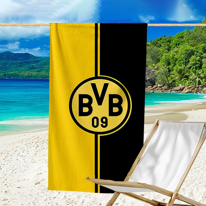 Bvb Soccer Ball Design Printed Beach Towel, Super Soft Microfiber, Perfect Gift Birthday, for Pool, Beach, Travel, for Family and Friends