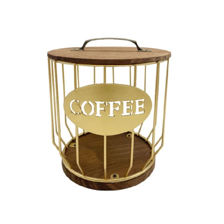 Coffee Pod Holders Wood Base Easy to Refills Coffee Capsule Storage Baskets