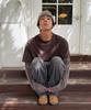 SUPERSUB [Set] Vintage Color Block Layered Long Sleeve T-Shirt Set - Brown/Dusty Gray