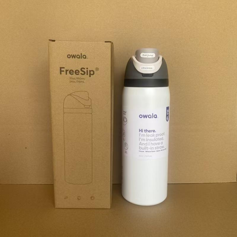 Owala Dual-Use Sports Water Bottle: Stylish, 304 Stainless Steel, Vacuum Insulated, Portable, Large Capacity, Fruit Infuser.