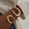 New Exaggerate Geometry Irregular Hollowed-Out Cross Open Mouth Bangle for Woman  Adjustable Bracelet Paty Zircon Daily Wear