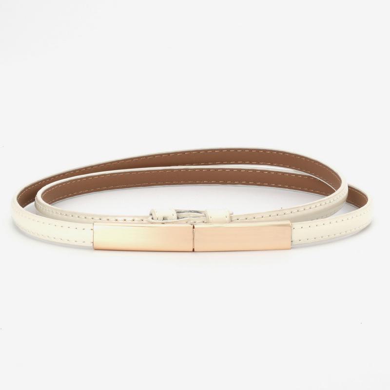 Women's Adjustable Genuine Leather Fashion Belt with Hook - Versatile Patent Leather Waistband, Simple Cowhide Style