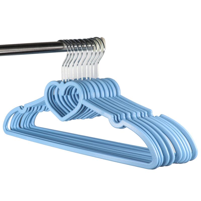 10PCS Clothes Hanger Durable Hanger ABS Heart Pattern Coat Hanger for Adult Children Clothing Hanging Supplies