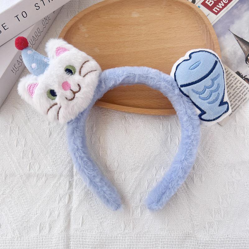 Cartoon Plush Headband: Cute Hair Accessory for Women & Kids, Perfect for Face Washing