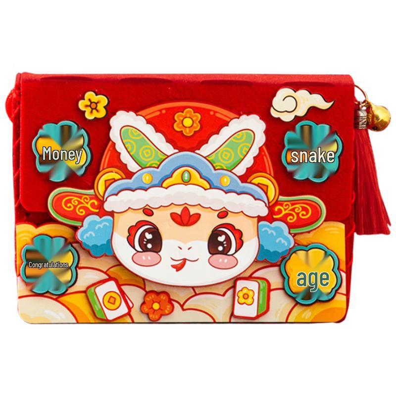 Kids  DIY New Year Golden Snake Crossbody Bag Craft Kit