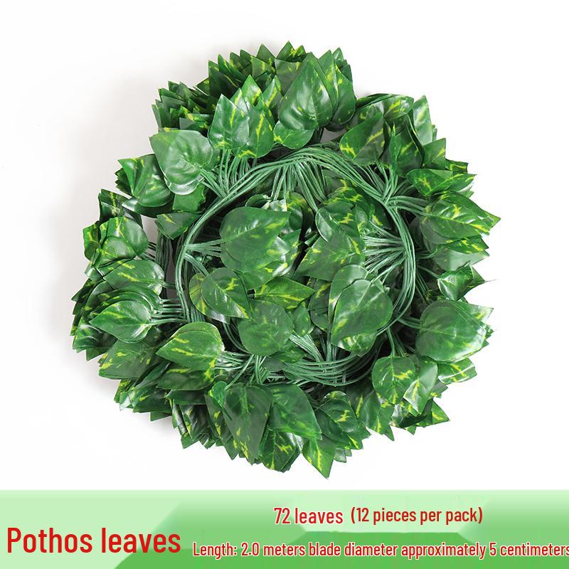 Rattan Pothos Artificial Green Vine for Air Conditioner or Water Pipe Cover