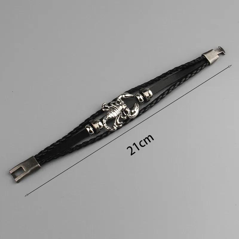 Scorpion Dark Retro Leather Bracelet Simple Scorpion Multi-layered Cowhide Punk Bracelet