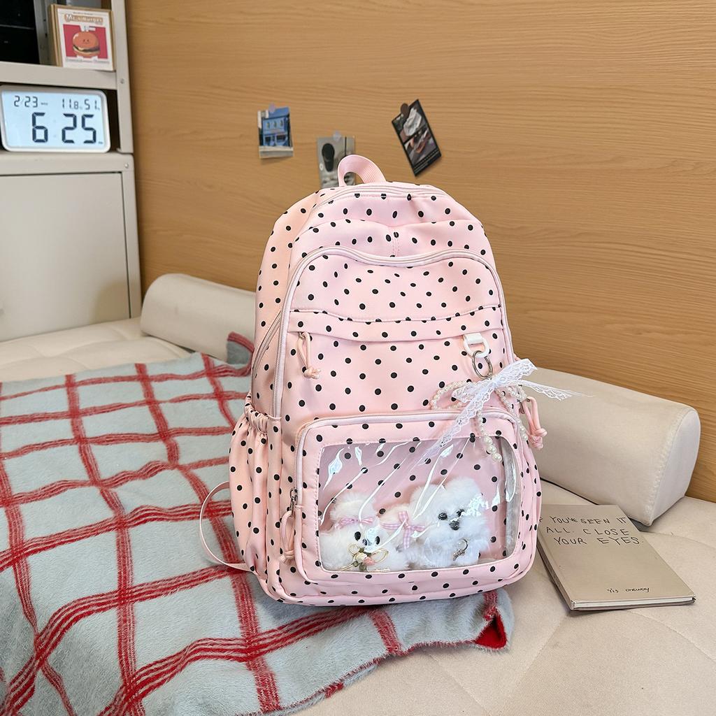 Schultasche Bedruckte Schultasche 1011 Schüler Mittelschüler Oberstufenschüler Bedruckter Gepunkteter Rucksack Harajuku Reise Rucksack