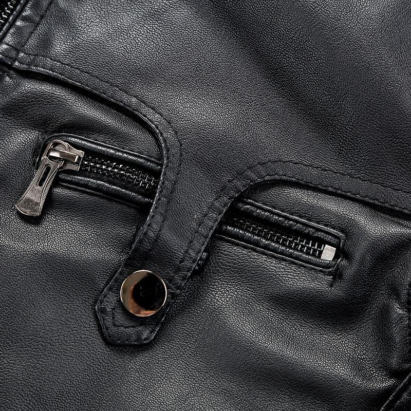 Fleece Leather Jacket Mens Plus Velvet Men Winter Warm Motorcycle Thickened Leather Coat Man Fleece Autumn PU Leather Coats