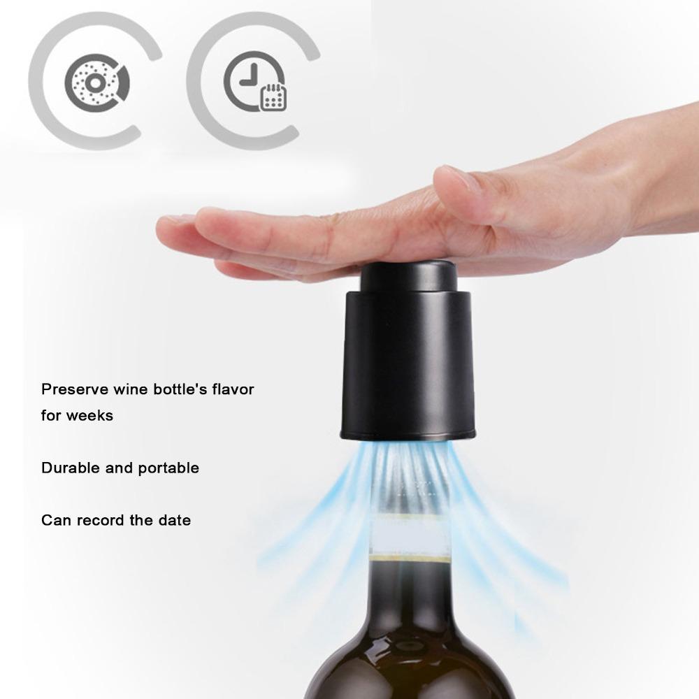 2pcs Leakproof Wine Bottle Stopper Reusable Wine Preserver Vacuum Wine Stopper  After Opening