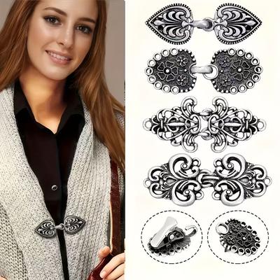 Anti Slip Sweater Clip Vintage Style Shawl Clasp Charm Accessories Cardigan Button  Cardigan Shawl