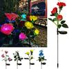 Color-changing Solar Rose Led Lights For Outdoor Garden Pathway Waterproof Lamp