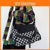 Stylish And Chic Large Capacity Crossbody Bag For Students With Checker Pattern