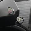 Love Diamond-Set Pink Zircon Colored Treasure Ring, Women'S Light Luxury High-End Sense Cold Wind Niche Design Open Ring