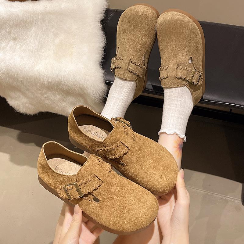 Birkenstock shoes women's 2025 new all-inclusive outer wear platform shoes bag head lazy one pedal outer wear soft-soled shoes single shoes