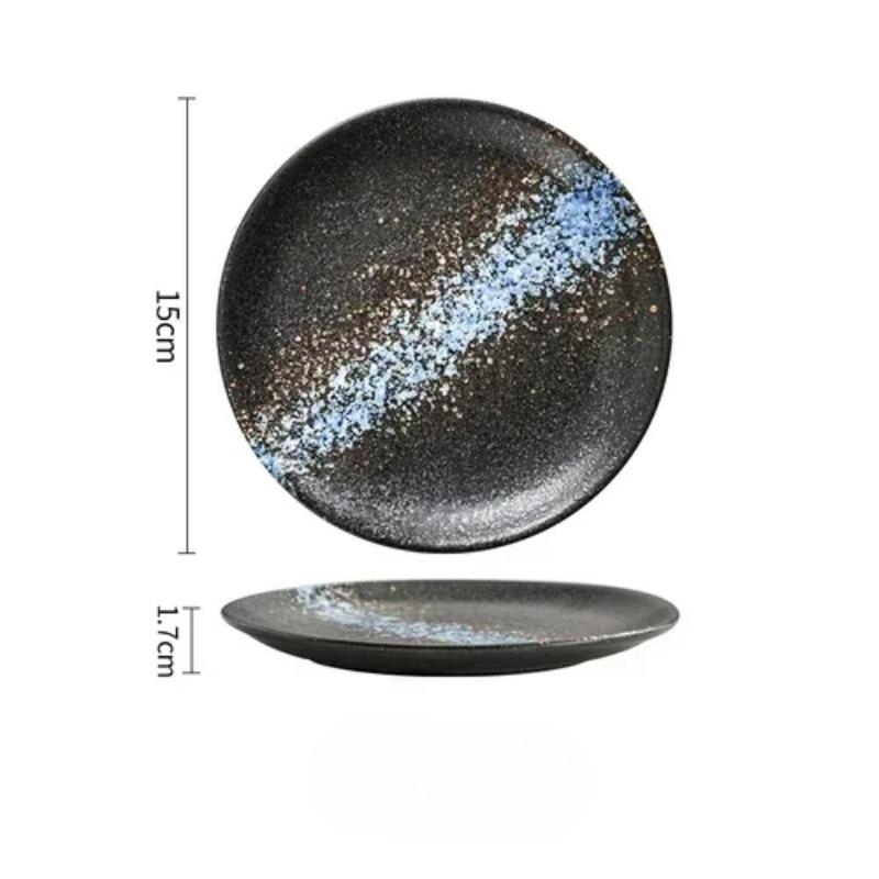 

6 дюймов 8 дюймов Поднос в японском стиле Блюдо Креативная круглая обеденная керамическая тарелка Дом Десертная тарелка Ресторан Тарелки для стейка Фруктовые тарелки