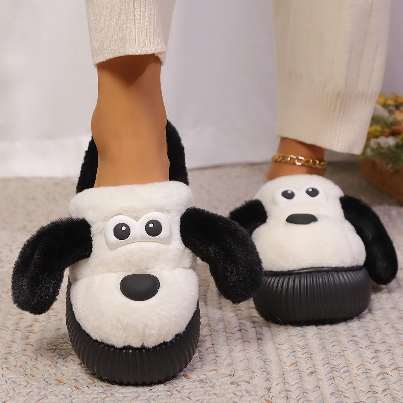 Fashion Women's Winter Home Cotton Slippers Non-Slip Thick Soled New Cute Plush Warm Indoor Slippers Plush Cotton Shoes