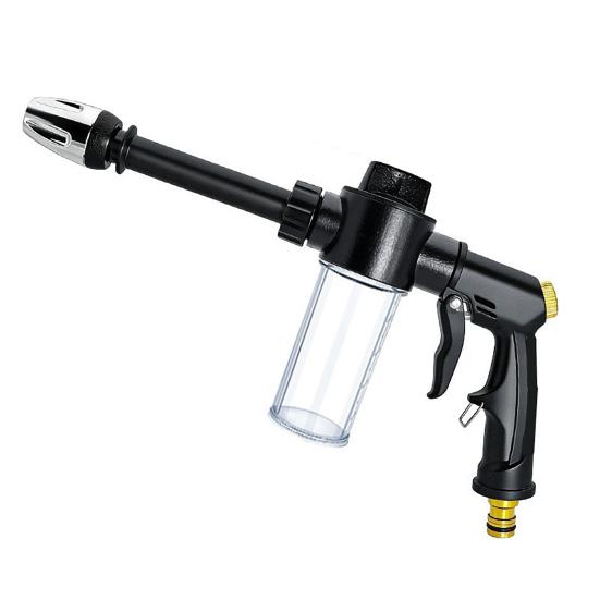 

Garden Hose Nozzle with Foam Cannon, 3 Spray Modes, High-Pressure Hose Nozzle, Heavy Duty Booster Nozzle for Car Washing Outdoor Cleaning A