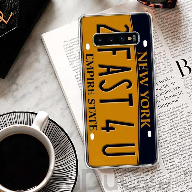 Retro License Plate Number Cover For Samsung Galaxy M12 M21 M30S M31 M32 Phone Case M51 M52 Note 20 Ultra 10 Plus 9 8 J4 J6 + J8
