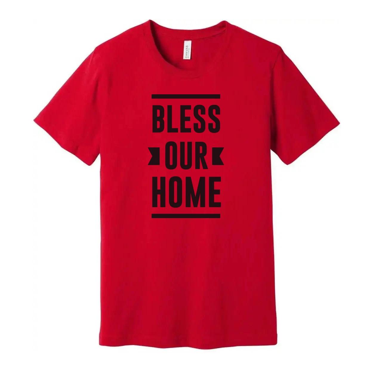 Bless Our Home Christian Graphic T Shirt for Unisex Fit Inspiring Faith Apparel S