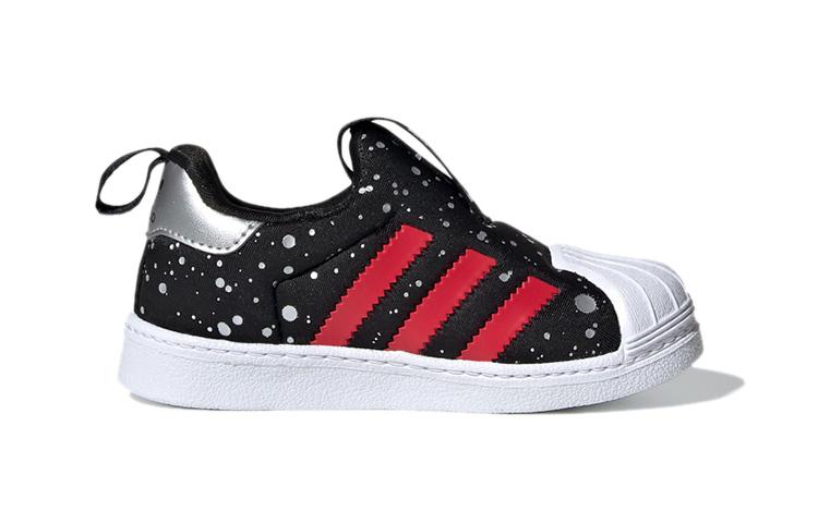 adidas Originals SUPERSTAR 360 Superstar Collection 360 I Breathable Low Top Toddler Shoes Black Red Infant And Toddler FV3435