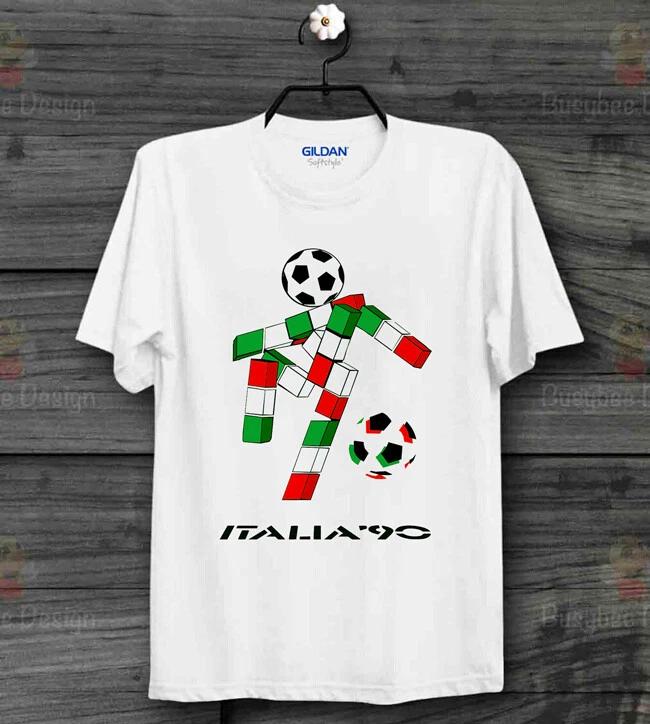

Italia 90 Football World cup 1990 Classic logo Fan Unisex 100% Cotton T-shirt Mens Tees Top B678 XL