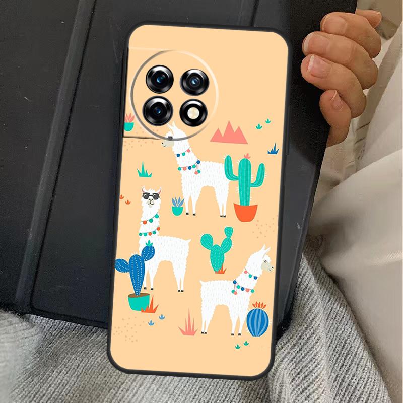 Llama Alpaca Pattern Case For OnePlus 11 10 9 8 Ace Pro 11R 9RT 10T 8T OnePlus Nord N20 N10 2T CE 2 Lite Cover