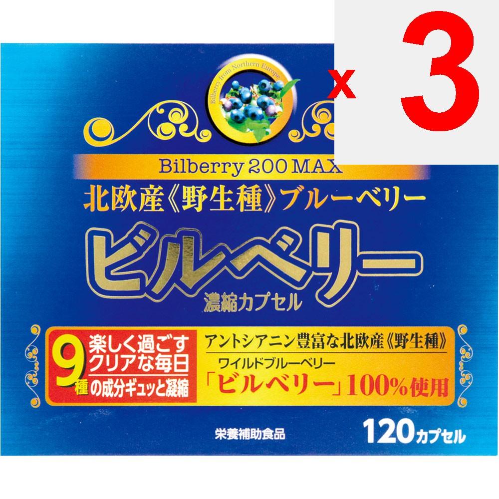 Wellness Life Sciences Bilberry 200 MAX 120 Capsules Blueberry Eye Strain Blueberry