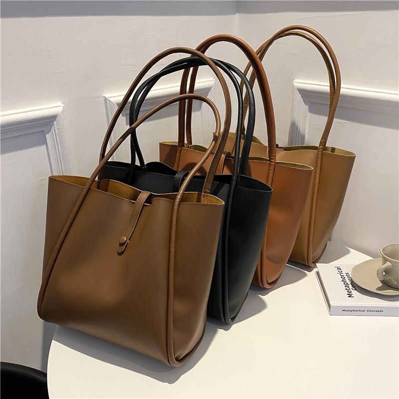 Solid Color Mother and Child Bag 2025 New Women's Bag Simple Portable Tote Bag Large Capacity Spring Fashion Shoulder Bag