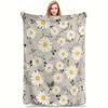 Soft & Lightweight Cozy Daisy Pattern Flannel Throw Blanket - Perfect for Couch, Bed, Office, and Travel - All-Season Gift Idea