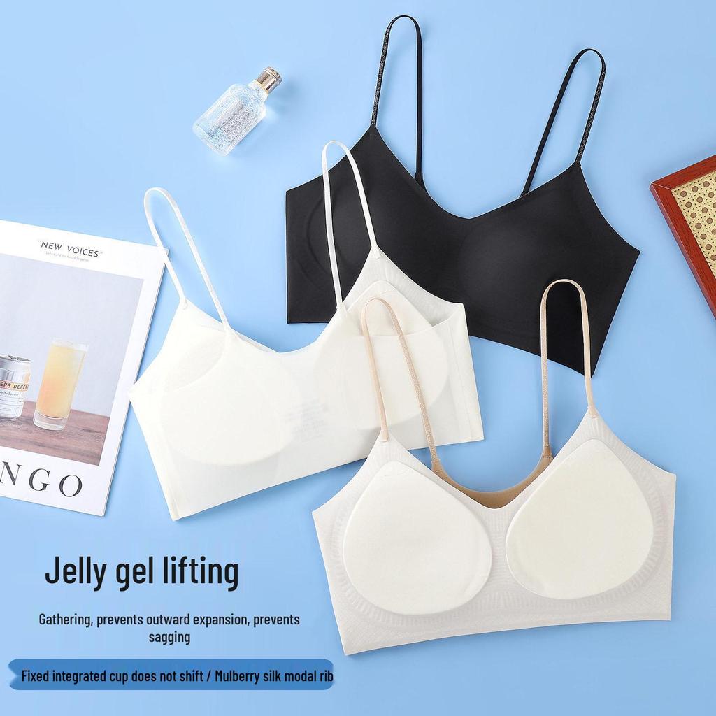 Cloud-Like Seamless Concealer Bra for Women — Slimming, Glittery, Fixed Cup Design, Beautiful Back, Thin and Supportive for Large Busts