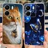 For Xiaomi Poco C65 Case Cute Cat Butterfly Cover Soft TPU Phone Case For Xiaomi Redmi 13C Redmi13C PocoC65 Fundas 6.74'' Bumper
