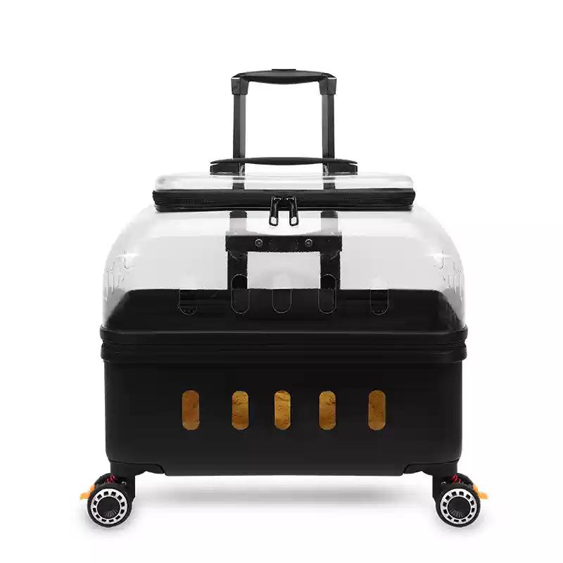 PC Material Pet Suitcase Cat Bag Portable Pet Outdoor Luggage Transparent Dog Aviation Box Small Cart Household Pet Supplies