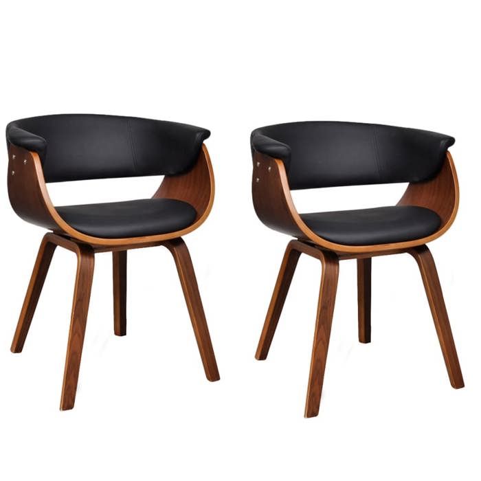 VidaXL Chaises de salle à manger 2 pcs Bois courbé et similicuir