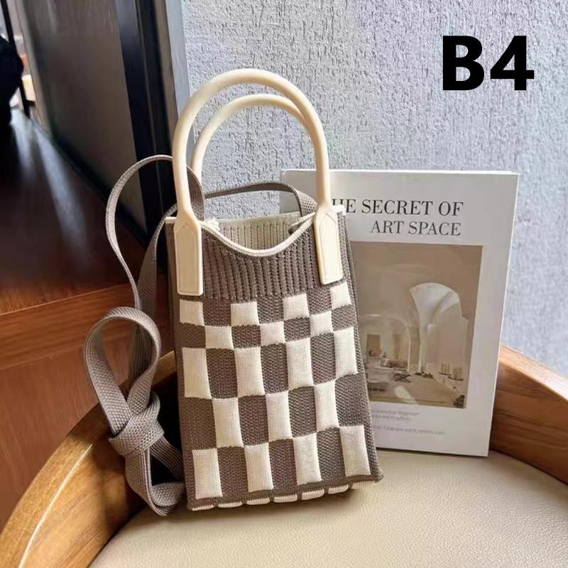 1/2/5pcs Korean Fashion Heart Knitted Mini Handbag Women Mobile Phone Shoulder Bags Girls Chic Cute Outdoor Crossbody Small Bags