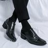 Hochwertige Dicke Hohe Absätze 6cm Britische Gesellschaftsschuhe Herren Brogue Plateau Lederschuhe Herren Formelle Business Leder Für Herren