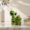 Whimsical Balcony Flower Pots Funny Alien Planter, Resin Pot, Decorative Plant Durable Succulents Planter Pot for Succulents, Cactus, Sci-fi